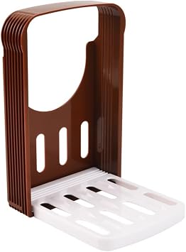 Foldable Bread Slicer Adjustable Cutting Mold Thicknesses Toast Slicing Cutter Machine for Bread/Roast/Sandwich Maker/Loaf Slicer Cutter, Brown