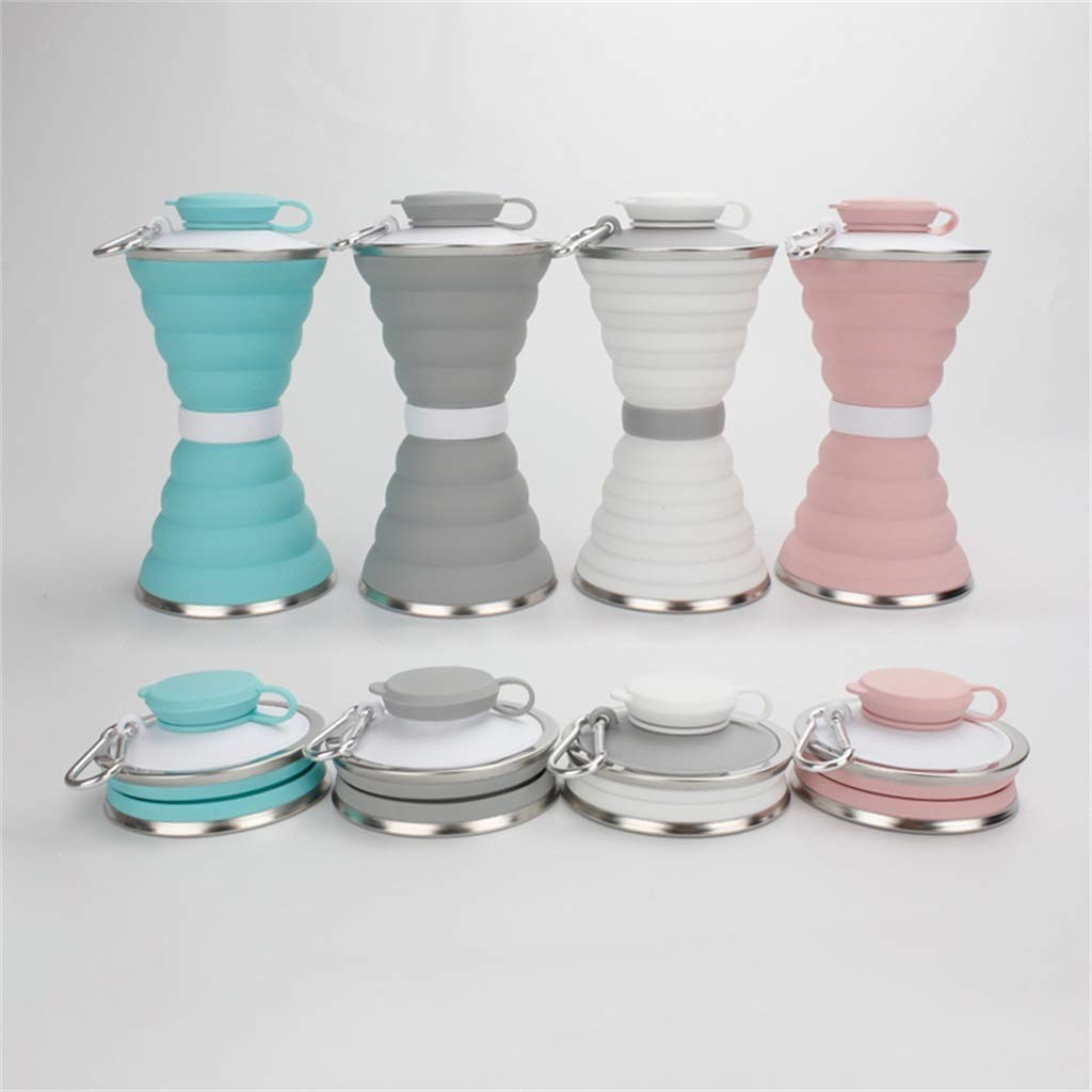 Faltbare Wasserflasche, Silikon In Lebensmittelqualität Hohe Temperaturbeständigkeit 500 Ml Komprimierte Tasse Zum Reisen