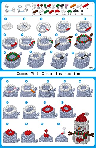 Image of Christmas Building Blocks Compatible for Lego Christmas Snowman Micro Blocks Stacking New Toys Holiday Present Box New Year Gifts for Kids 6-14+ Years Old Boys and Girls(Snowman)