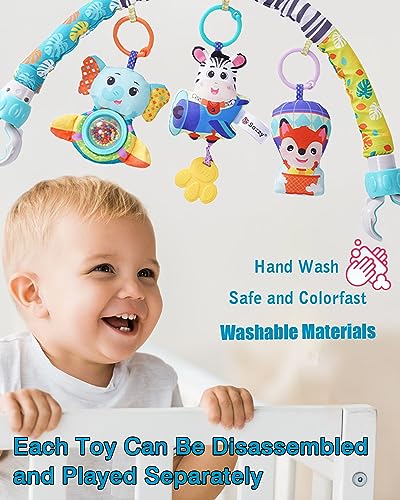 Image of Pau1Hami1ton Baby Stroller Arch Toys, Car Seat Toys,Bouncer Toy Bar /Mobile for Bassinet,Adjustable Baby Hanging Toys Fit for Crib Bed,Stroller,Car Seat.S-19(Aircraft)