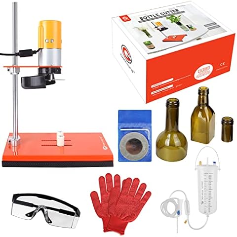 Genround DIY Electric Bottle Cutter, Glass Bottle Cutter DIY Bottle Neck Square Bottle Wine Bottle Cutter Machine for Beer Liquor Whiskey Alcohol Champagne Bottle(Design by Genround in USA) Cover