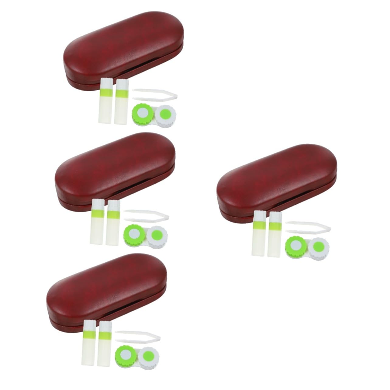 SHERCHPRY 4 Juegos Estuche de anteojos Lentes Caso Organizador para Llevar Gafas contenedor de anteojos Caja de Almacenamiento de Gafas Cajas de anteojos Estuche para anteojos PU Rojo