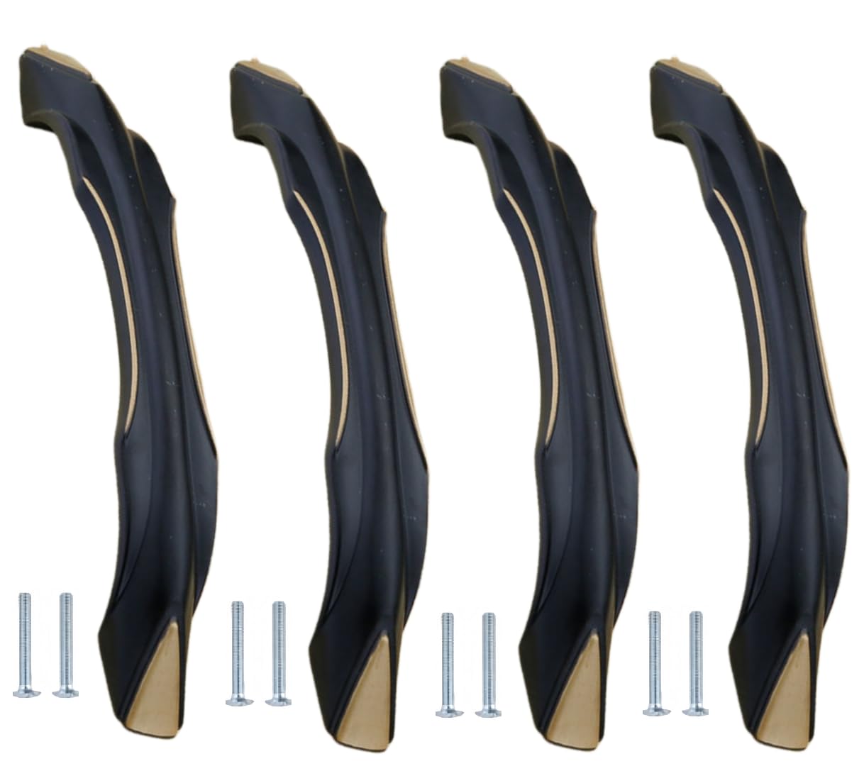 Schubladengriffe 4Er-Pack Chinesischer Schuhschrankgriff Schwarzer Messing-Schubladentürgriff Retro-Möbelbeschlagzubehör 8023–128 Mm Lochabstand
