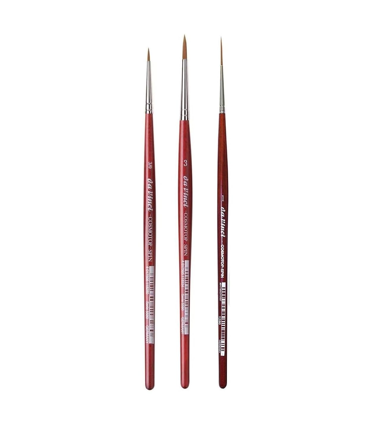 Da Vinci Series 5580 cosmotop Spin Brown synthétiques, n ° 0/3, 3. + Da Vinci 1280 Series Pinceau Rigger en Fibre synthétique, Rouge,NO° 1. fabriqué en Allemagne,