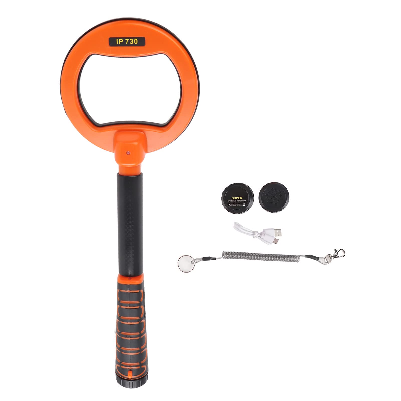 Metal Detector Subacqueo, IP68 Impermeabile 3.9 4.7 Pollici Gamma di Rilevamento Gold Silver Detector con Suono di Allarme, Batteria Al Litio 6F22 1600mAh, Rilevatore Portatile di Oro (Arancia)