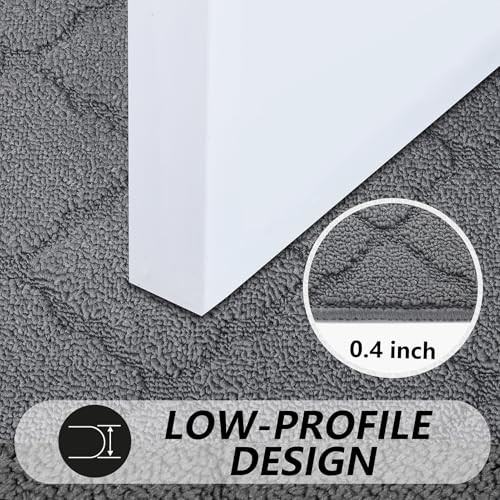 Image of Timo Indoor Door Mat for Entryway, Absorbent Dirt Trapper Doormats 20 inchx32 inch with Non Slip Rubber Backing, Low Profile Rugs Washable Floor Mat for Front Entry, Muddy Shoes and Pet Paws, Grey