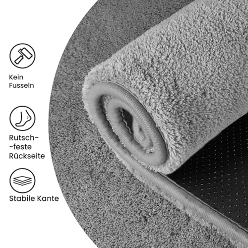 Sour Lemon Teppich Wohnzimmer Grau Teppich Schlafzimmer 80x150 cm Kurzflor Waschbar rutschfest Flauschig Teppiche Gegend Läufer Teppiche Carpet für Jugendzimmer Kinderzimmer