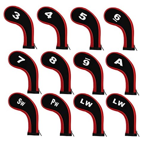 NC Golf Iron Head Covers with Zipper Tags Cover