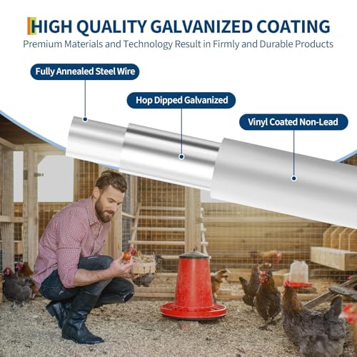 Image of Garvee 1 /2 inch Hardware Cloth-36in x 100ft 19GA Heavy Duty Galvanized Chicken Wire Mesh Roll, Hot-Dipped After Welding for Chicken Coop, Rabbit Cages & Garden Fencing - Poultry Netting & Fencing