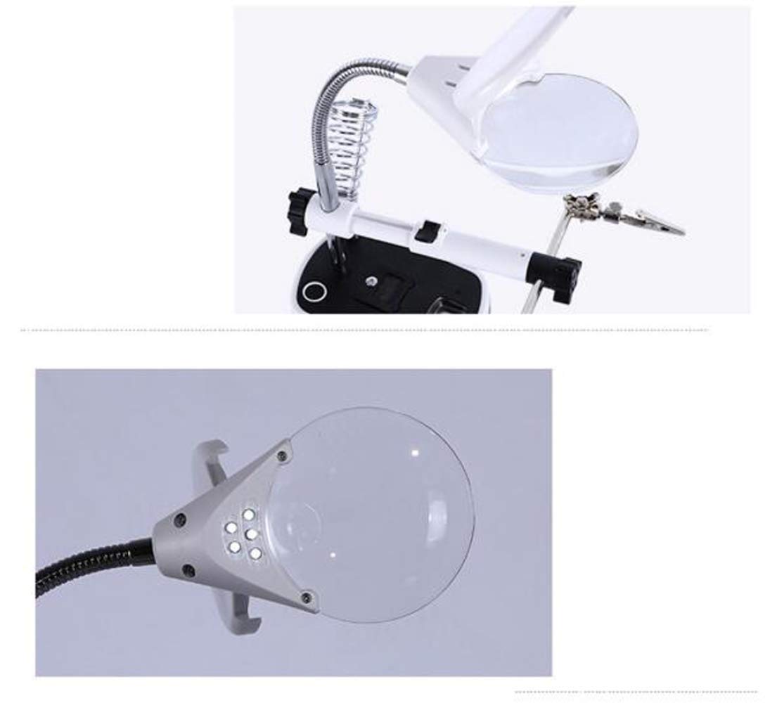 Lupa, szkło powiększające, lampa powiększająca LED 5X 10X, odczyt z metalowym zaciskiem, lupa jubilerska, naprawa zegarków i urządzeń elektronicznych To pursue happiness