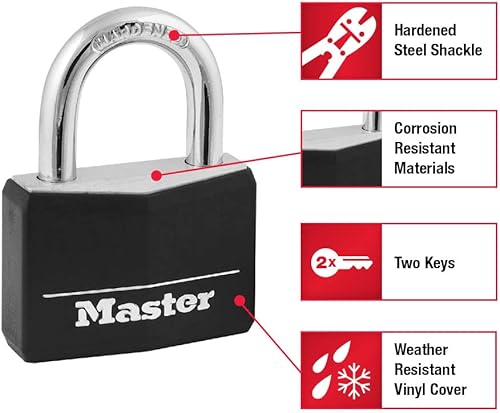 Miniatura 2 de Master Lock Candados cubiertos con llave cerraduras para exteriores paquete de 2 141T