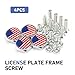 Foelony 4 PCS License Plate Bolts Decorative Kit, Aluminum Alloy American Flag License Plate Frame Fastener Screws, Universal for Car Truck Motorcycle SUV (Red)