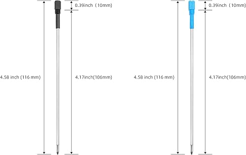Miniatura 2 de Black Ink Refills 4.5inch Replaceable Ballpoint Pens Refills, 1mm Medium Point Metal Pen Refill (10Black+2Blue Refill)