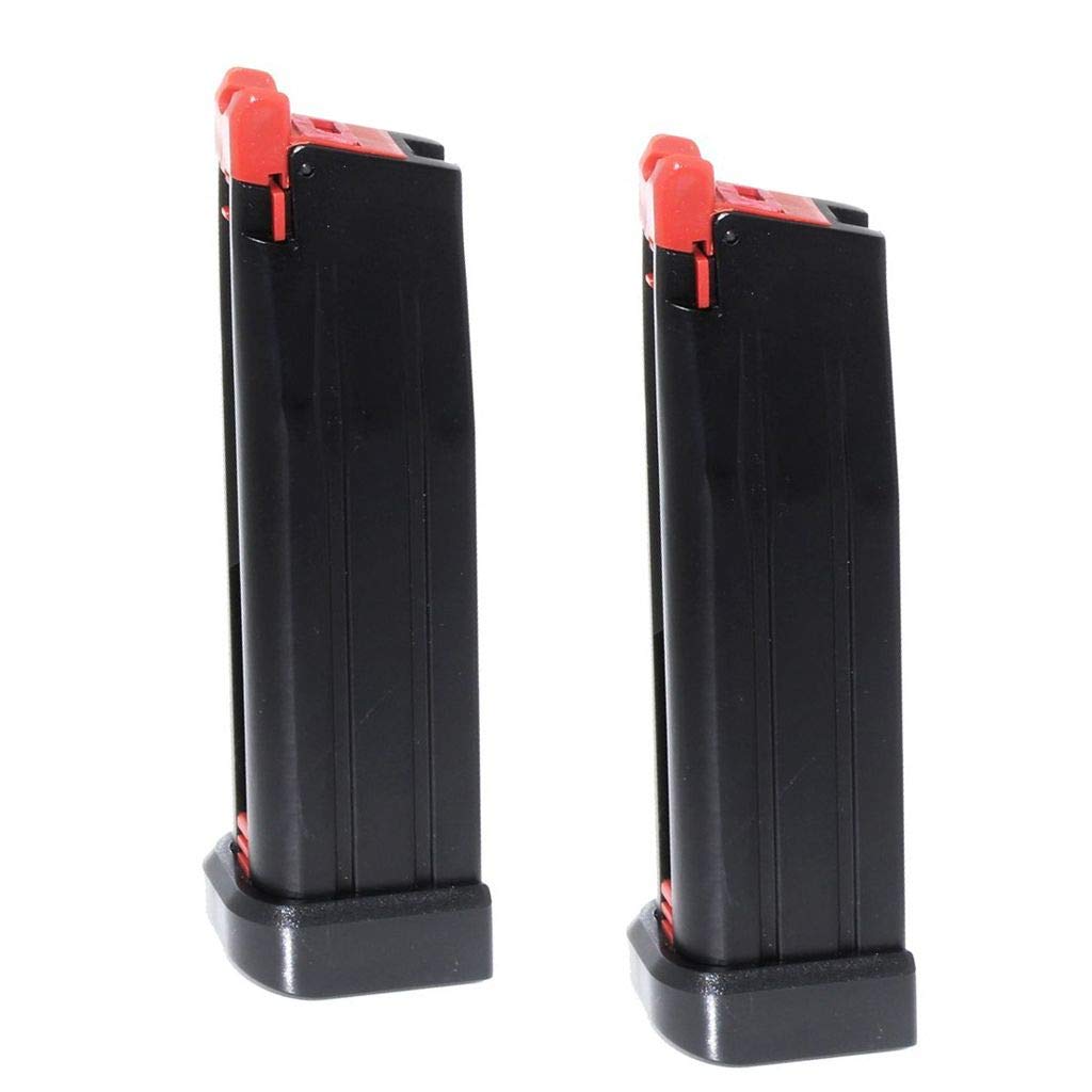 Airsoft Spare Parts Armorer Works AW 2pcs 20rd Co2 Magazine for AW HX Series Hi-Capa .177 Cal/4.5mm Airgun Black