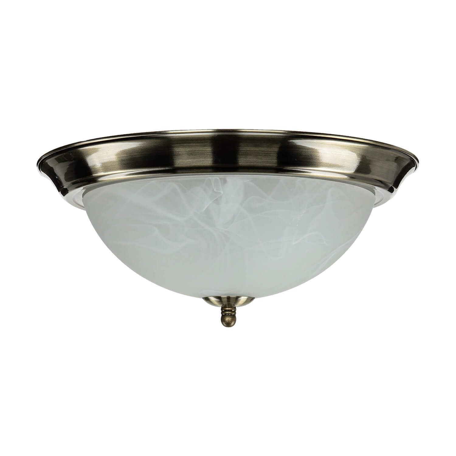 Lámpara de techo metal vidrio latón, blanco dormitorio salón pasillo Ø28,5 cm E27 2 luces lámpara de techo redonda Art Nouveau cocina TOP