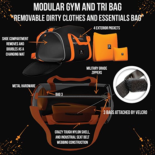 M Orange Mud Modular Gear and Gym Bag for Cyclist, Runners, Yoga, and General Outdoors. (Black on Black)2