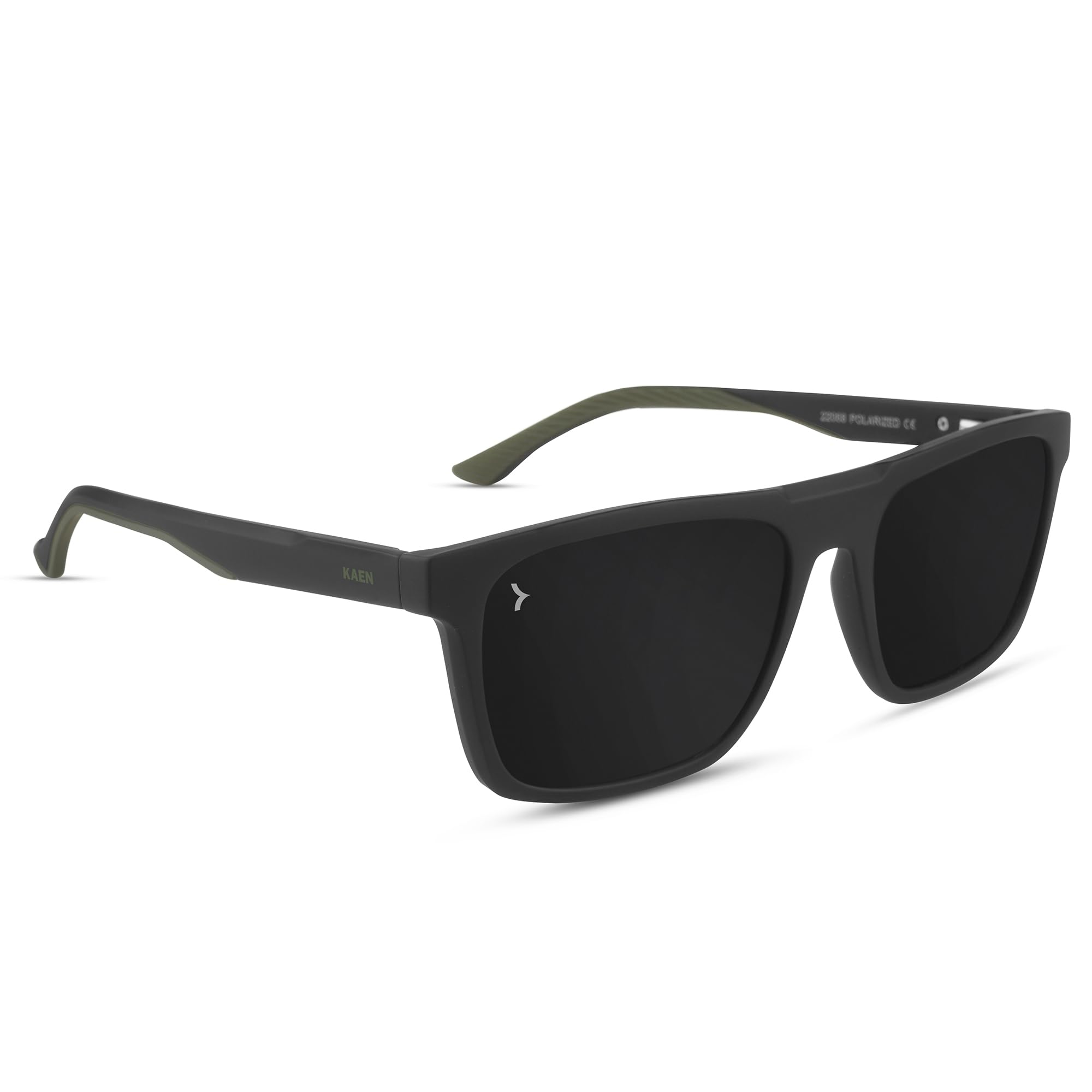 Polarized Stylist Sunglasses For Men & Women by Eyewearlabs | Full Rim Rectangular Branded Black Sunglasses | 100% UV Protection | Cricket Sports Cycling Driving Adventure | Black Lens | Medium