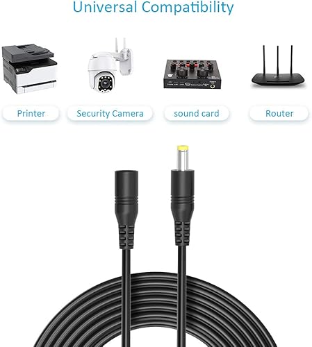 Miniatura 4 de Belker Cable de extensión de alimentación de 12 voltios para cámara de seguridad IP CCTV, cámara IP inalámbrica para interiores, router DVR para