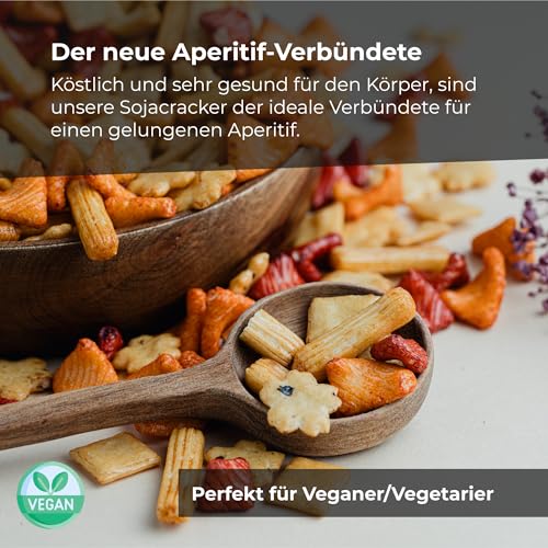 Reiscracker Mix 1 kg | Fuji Mix Salzige Reis-Snacks | knusprige Cracker mit feinem Paprika Salzgeschmack | Gesunder Snack in hoher Qualität für ausgewogene Ernährung | Dorimed