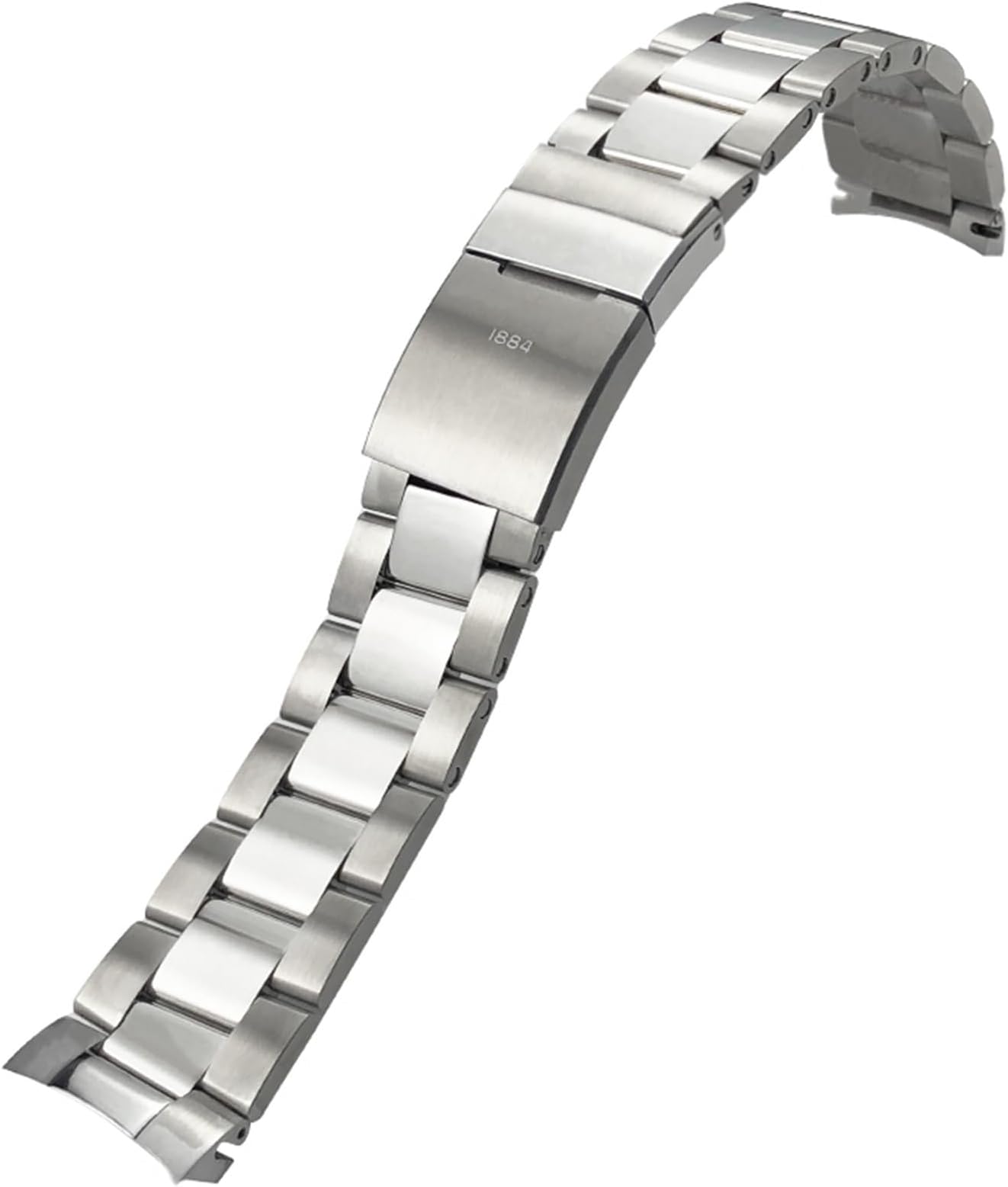 Curved End 22mm Stainless Steel Solid Watchband for Breitling Avenger Silver Watch Strap Bracelets