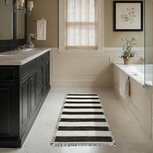 MatEssenz 2x4ft Waffle Bath Mat, Water Absorbing Bath Mat Nonslip Fast Drying Soft Foot Feeling Long...