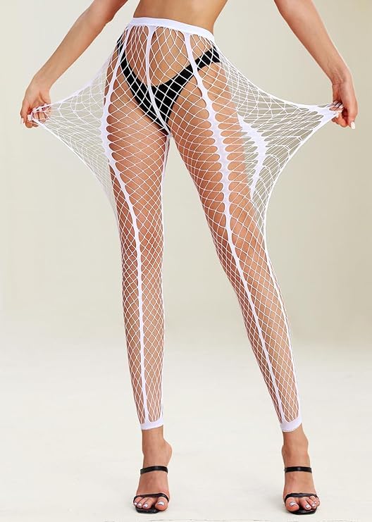 CanB Women High Waist Tights Footless Fishnet Stockings Sexy High Pantyhose for Women and Girls2