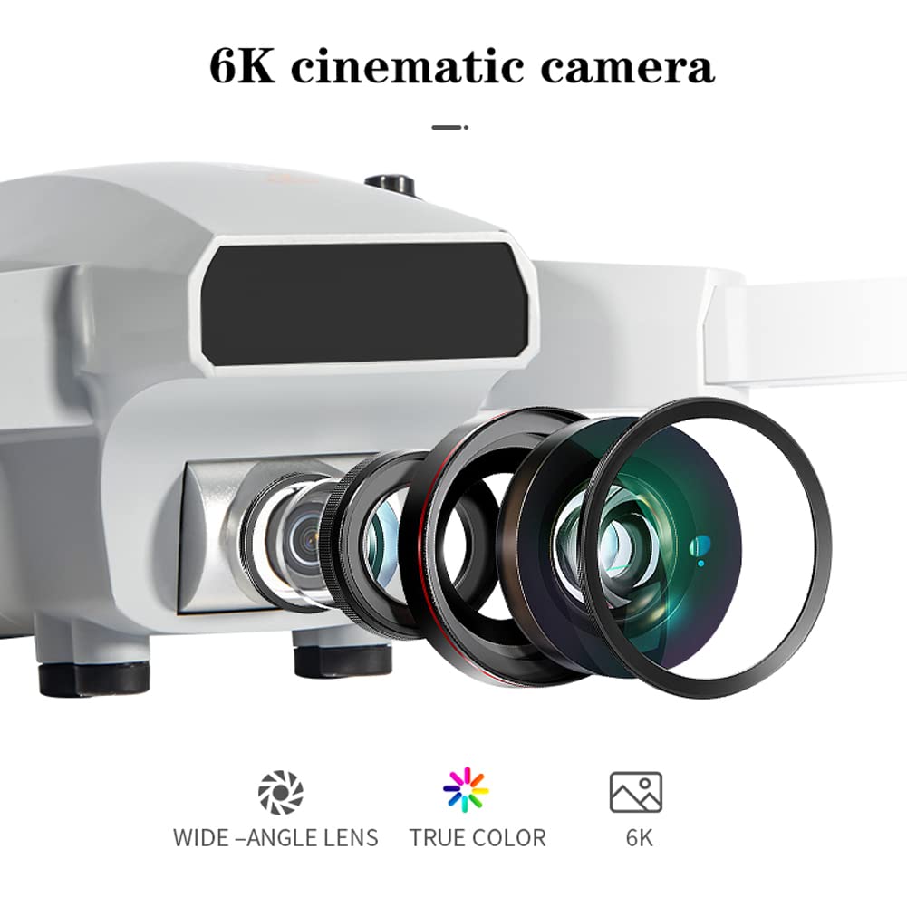 Drone RC con videocamera HD 6K per Adulti, Drone Pieghevole con Posizionamento GPS, Volo waypoint, Follow Me, 75 Minuti di Durata della Batteria, modalità Senza Testa, Trasmissione Video 5G