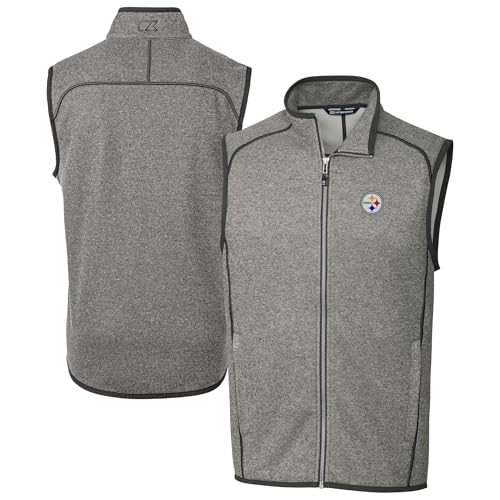 Cutter & Buck Men's NFL Big & Tall Mainsail Sweater Knit Fleece Full-Zip Vest