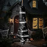 CUVZORA Halloween Dekorationen Requisiten für Tote Opfer, Halloween Hängende Leiche, Furchterregende künstliche Leichenrequisiten, Deko Outdoor Gruselig für Hof,Garten (Schwarz)