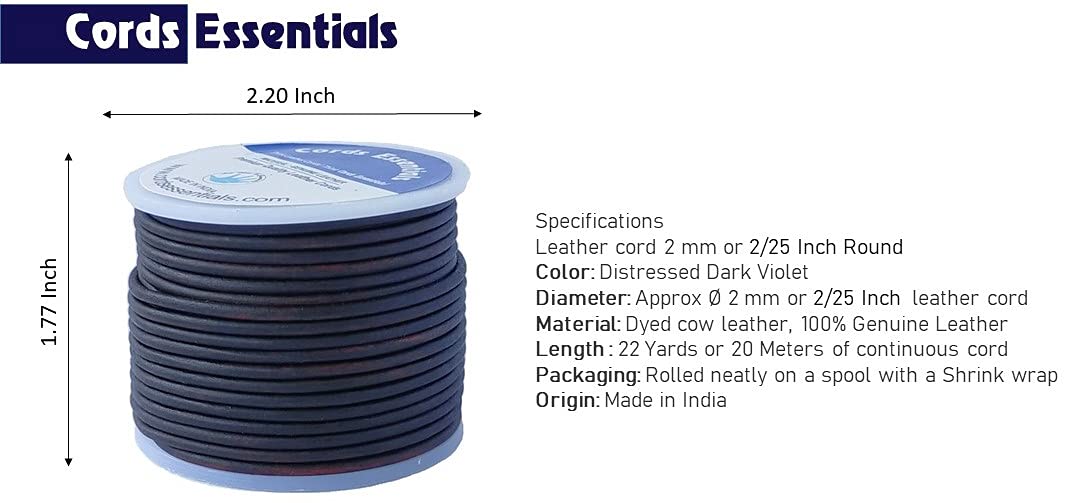 Cords Essentials Round Genuine Leather String Cord, Rope for Jewelry Making Necklaces, Bracelets, Kumihimo Braiding, Wraps - Image 4