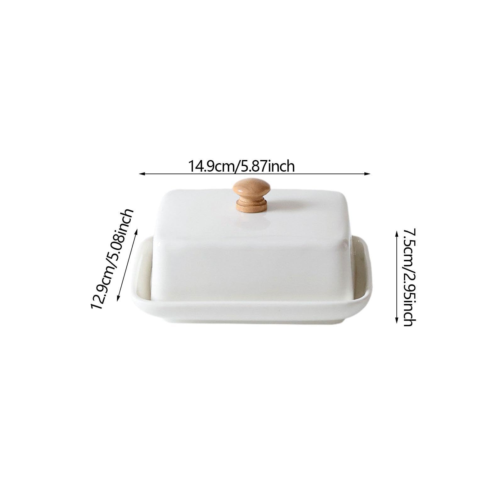 en Céramique avec Couvercle, Style et Pratique, Idéal pour La Cuisine, La Maison et Les Pâtisseries, Blanc