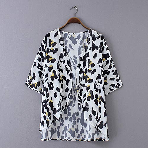 Image of CASURESS Women's Cardigan-Sheer Kimono Loose Summer Floral Print Cover Ups