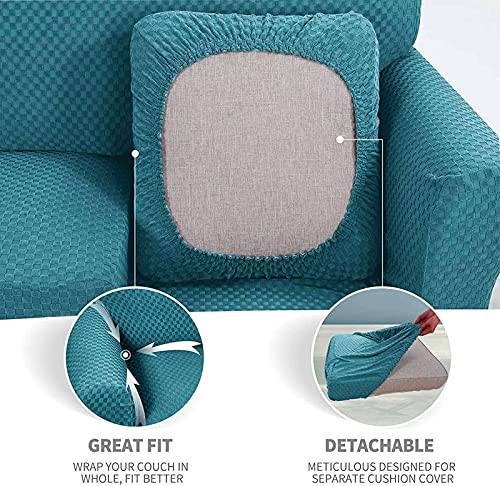 Housse pour canapé 2 places extensible bleu protection animaux - 5