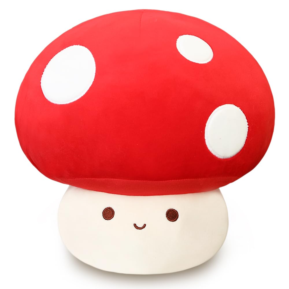 Kawaii Plush Mushroom Toy Pillow Cute Plushies Mushroom Doll Gift for Kids Red 23cm 9in