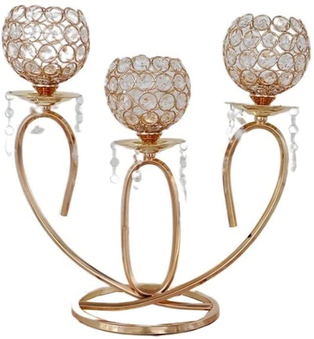 Candelabro de Oro Chapado en Boda Europea, Copa de Vela de Arte del Hierro, Cena romántica a la luz de Las Velas, Adornos de candelabro Handmade