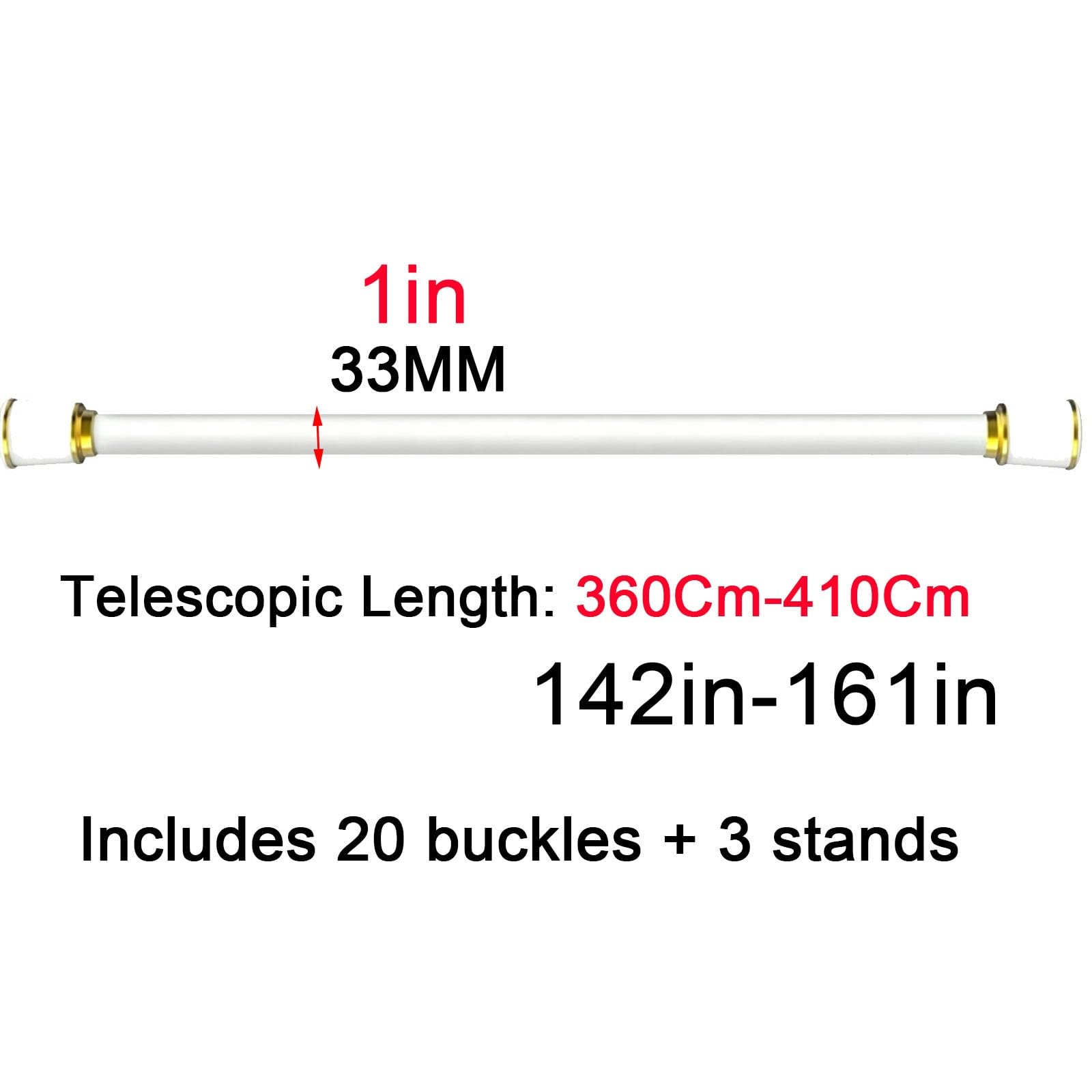 Carbon Steel Curtain Rod Tension, 28–161 In Adjustable Curtain Rods