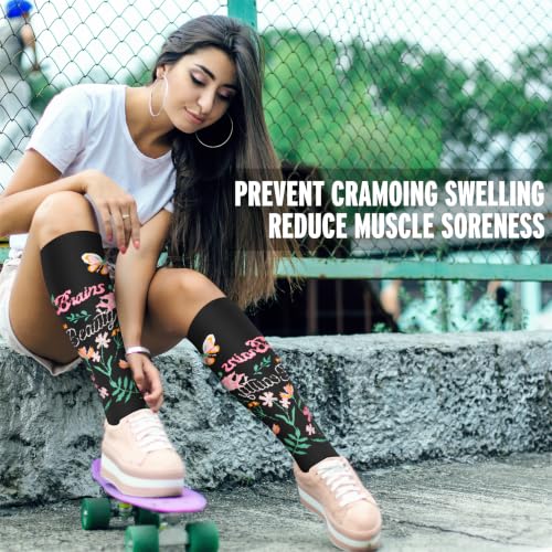 Image of 3 Pairs Compression Socks for Women & Men 15-20 mmHg- Best Support for Nurses, Running, Hiking, Recovery & Flight Socks