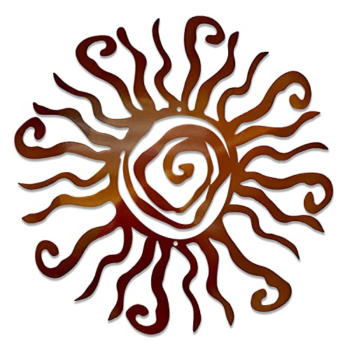 Wacky Sun Metal Wall Art IndoorOutdoor Decor 12 Copper Rust Proof Wall Sculpture Made in USA Ideal for Bedroom Garden Home Patio and Farmhouse