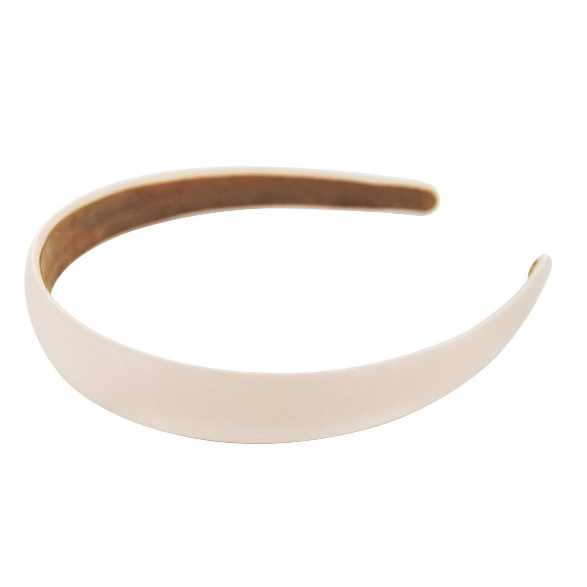 axy HR27CS Classic Vintage Leather Hair Band, Cream White - Image 2