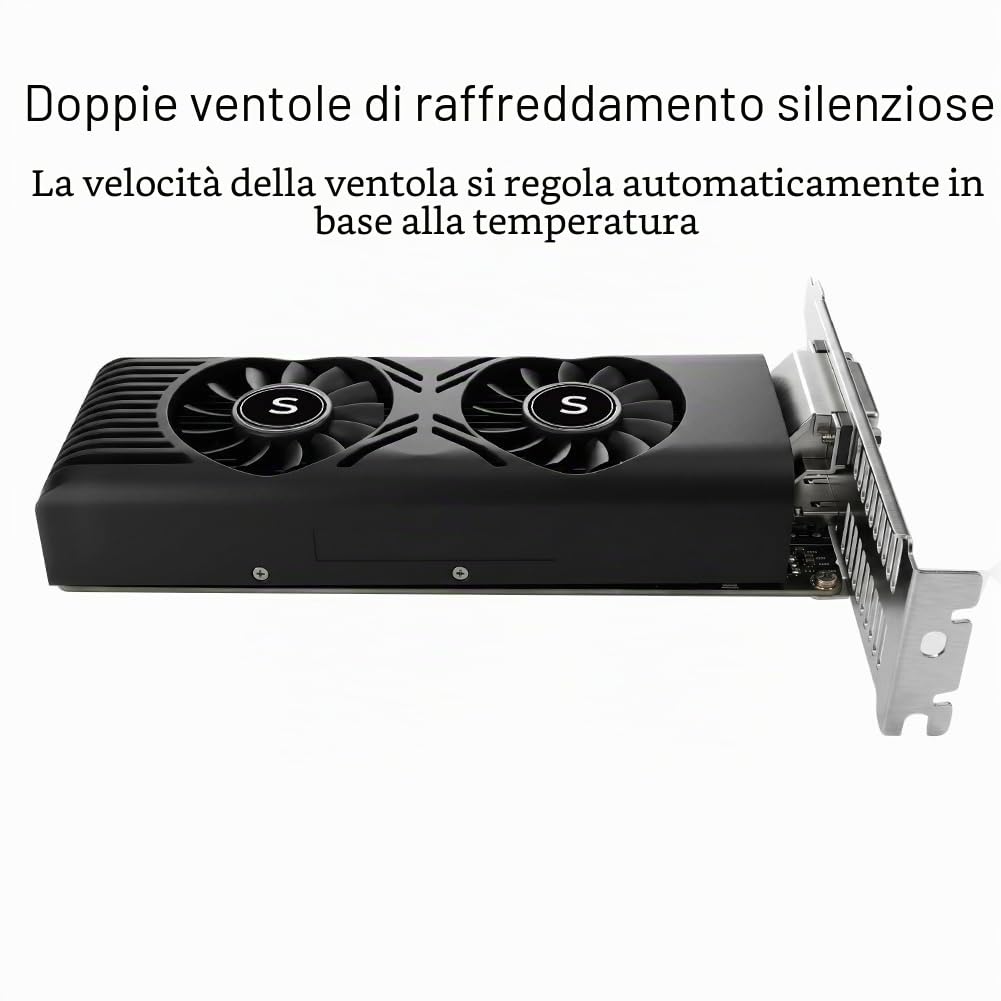 GTX 1050 Ti Scheda Grafica per PC, 4GB GDDR5 128-bit, HDMI DisplayPort DVI-D, Computer GPU, Scheda video per giochi, PCI Express x16, DirectX 12