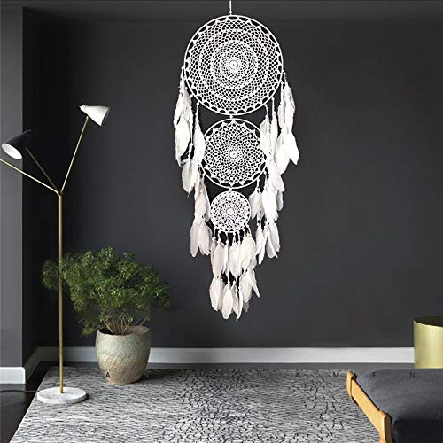 Atrapasueños Gran Dormitorio del círculo del Metal Anillo Decorativo de la Sala de Estar colgados de la Pared Dreamcatcher Bricolaje Home Decor Pluma de colectores Ideales