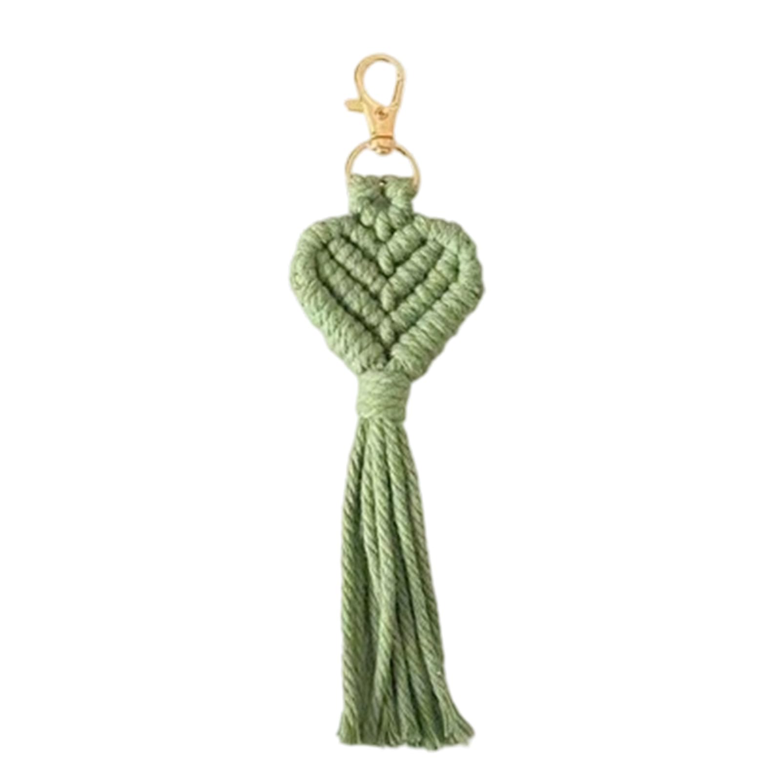 Maxtonser Handmade Crochet Yarn Tassels Keychain with Rotating Lobster Claws Clip Handwoven Holder For Wallet Purses Bag Charm