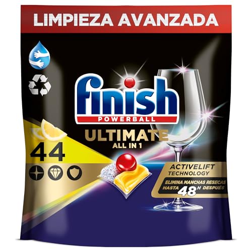 Finish Powerball Ultimate All in 1 Pastillas para el lavavajillas, aroma limón, 44 Unidad (Paquete de 1)(El emabalaje puede variar)