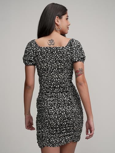 Image of Tokyo Talkies Women's Dresses for Women | Floral Print | Short Smocked Dress | Puff Sleeves | Elegant & Trendy