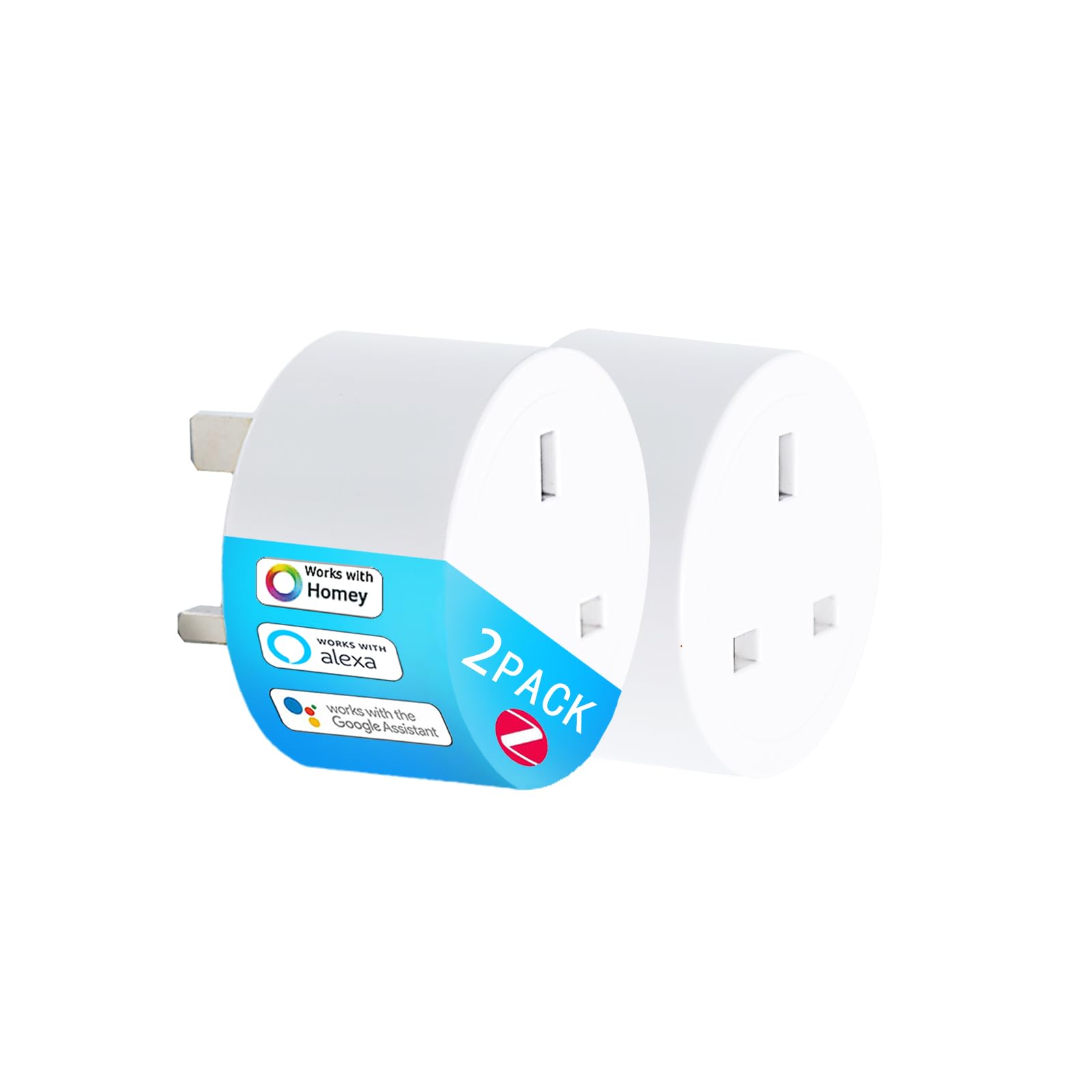 Bilisty Bilisty Zigbee Smart Plug Dimmer|Voice and App Control|Compatible with Zigbee Hub|only for use with dimmable led lamps|NO strips|works with Homey Hubitat SamrtThings Hue|UK standard socket (2-Pack)