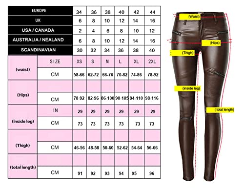 Women's Pu Slim Pants Faux Leather Stretch Skinny Jeans Pencil Pants Biker Pants2
