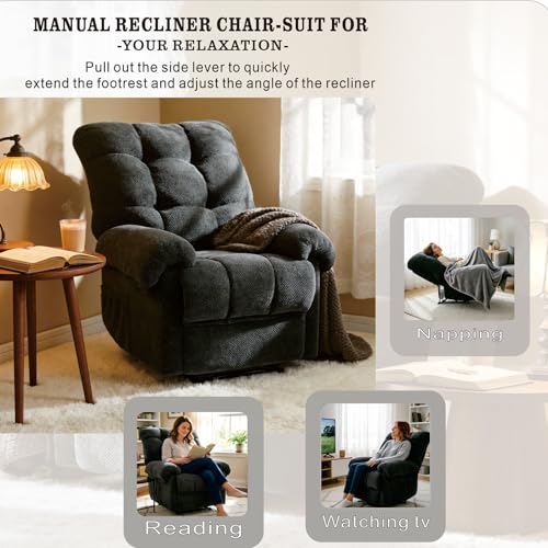 Sillón reclinable con almacenamiento Gris oscuro miniatura 4