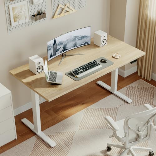Image of Agilestic 55 * 24 Inch Height Adjustable Electric Standing Desk, Maple