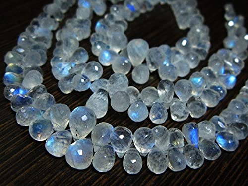 Rainbow Moonstone Faceted Tear Drops perle lune lithothérapie 5-7mm
