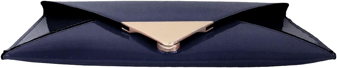 JNB Faux Patent Leather Glossy Envelope Clutch